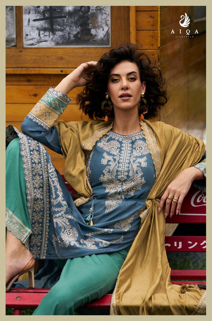 Weaves Aiqa Viscose Pashmina Suits Manufacturer Gujarat