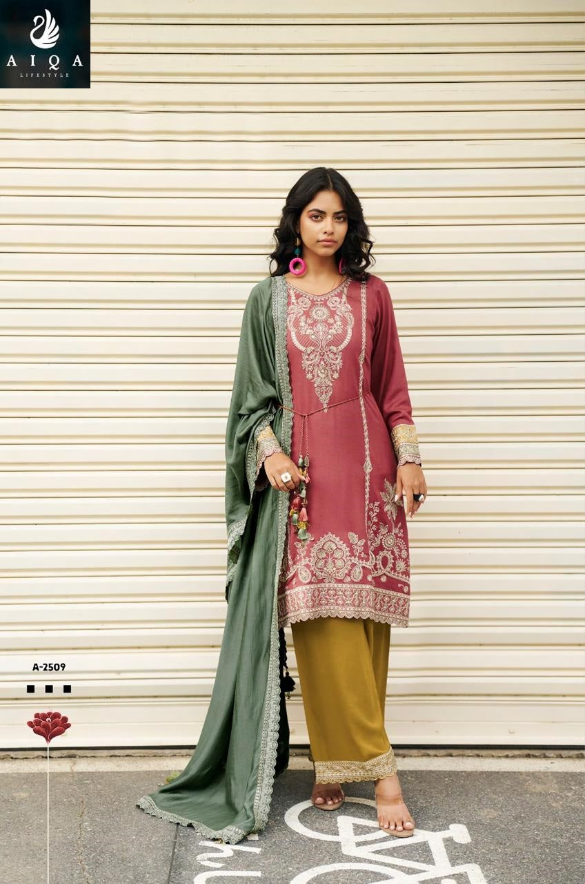 Weaves Aiqa Viscose Pashmina Suits Manufacturer Gujarat