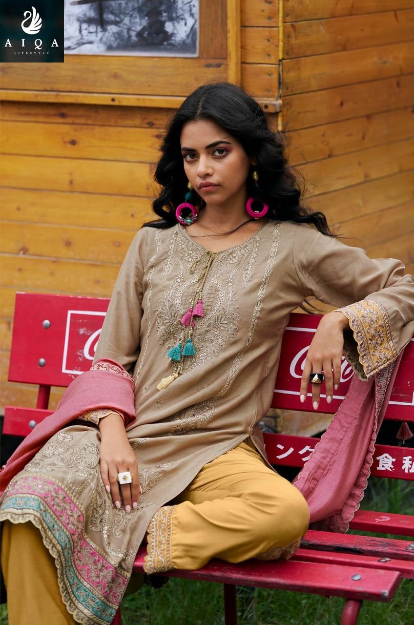 Weaves Aiqa Viscose Pashmina Suits Manufacturer Gujarat