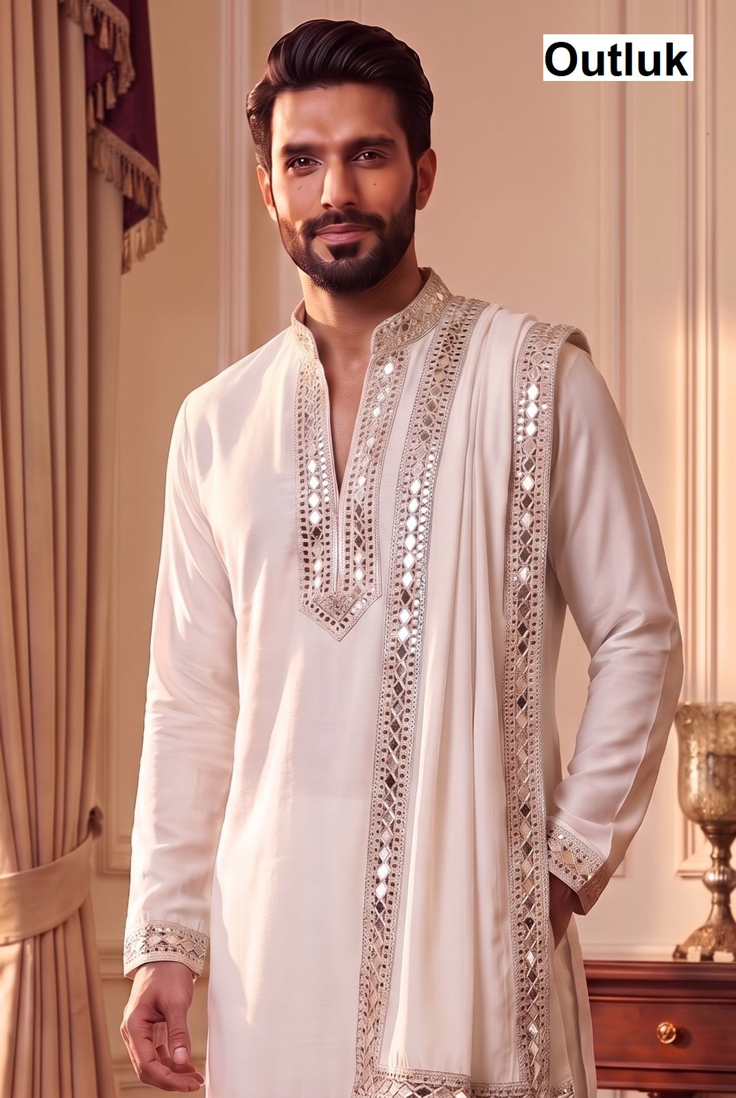 Wedding 52 Outluk Lachaka Mens Kurta Pajama Wholesale Price