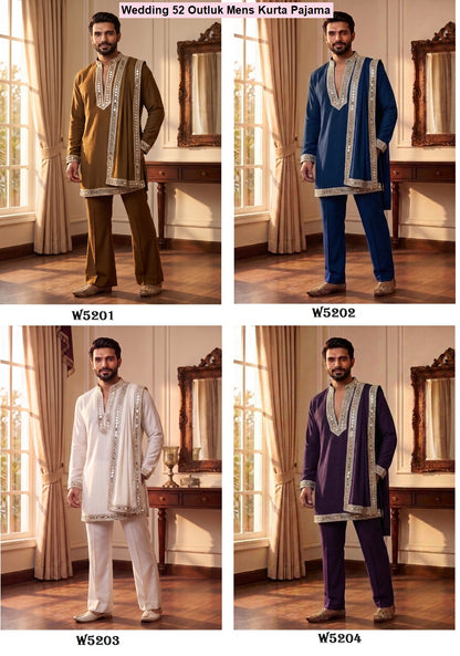 Wedding 52 Outluk Lachaka Mens Kurta Pajama Wholesale Price