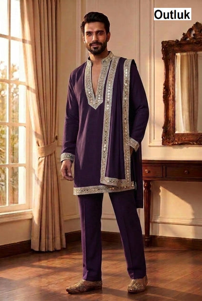 Wedding 52 Outluk Lachaka Mens Kurta Pajama Wholesale Price
