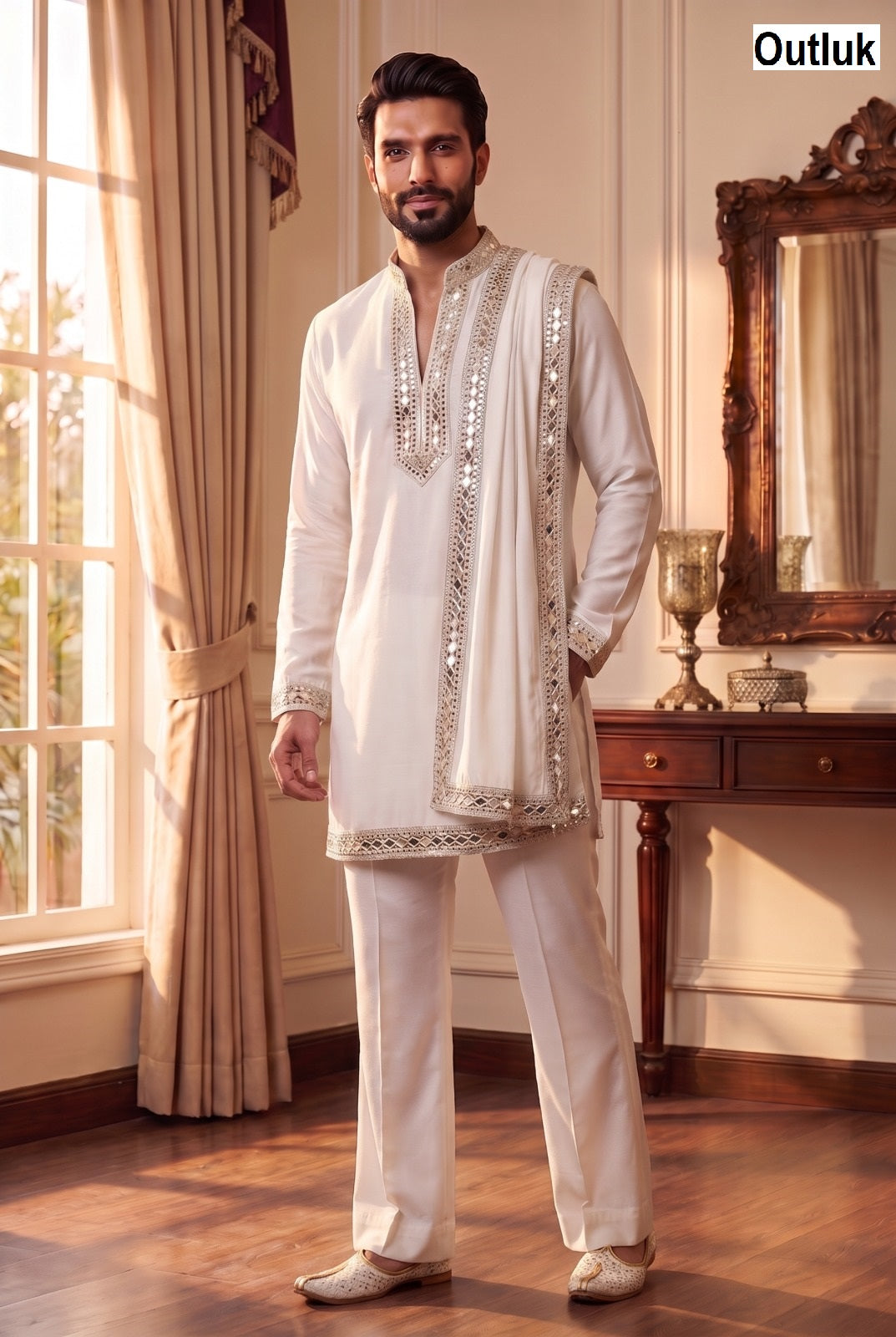 Wedding 52 Outluk Lachaka Mens Kurta Pajama Wholesale Price