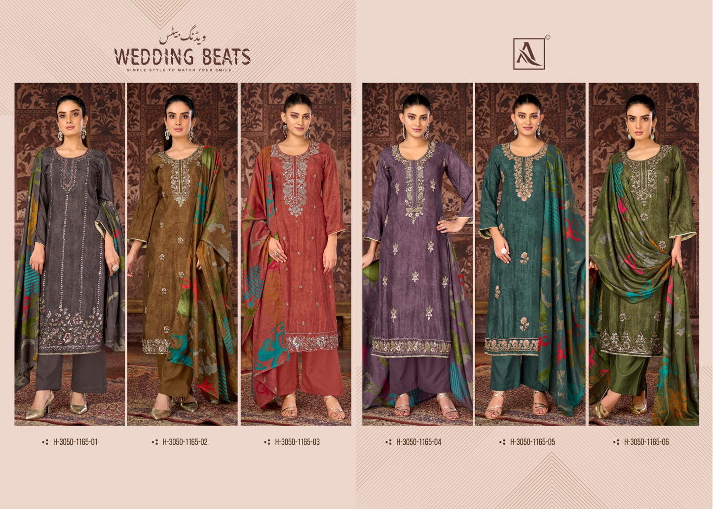 Wedding Beats Alok Pure Maslin Karachi Salwar Suits Wholesale Price