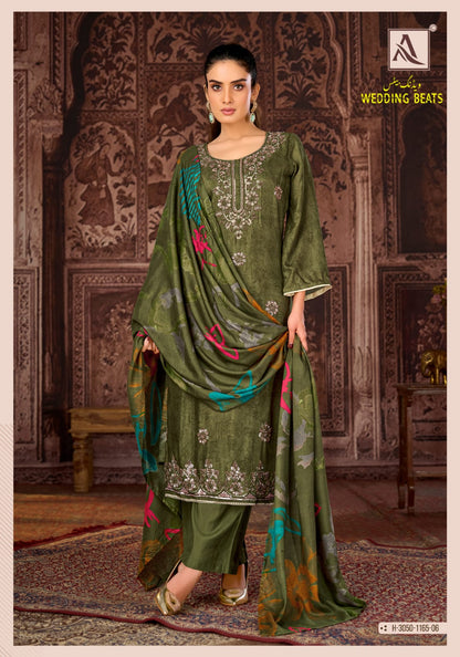 Wedding Beats Alok Pure Maslin Karachi Salwar Suits Wholesale Price
