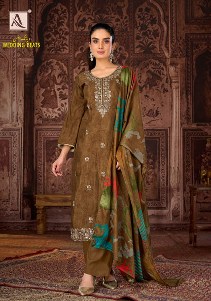 Wedding Beats Alok Pure Maslin Karachi Salwar Suits Wholesale Price