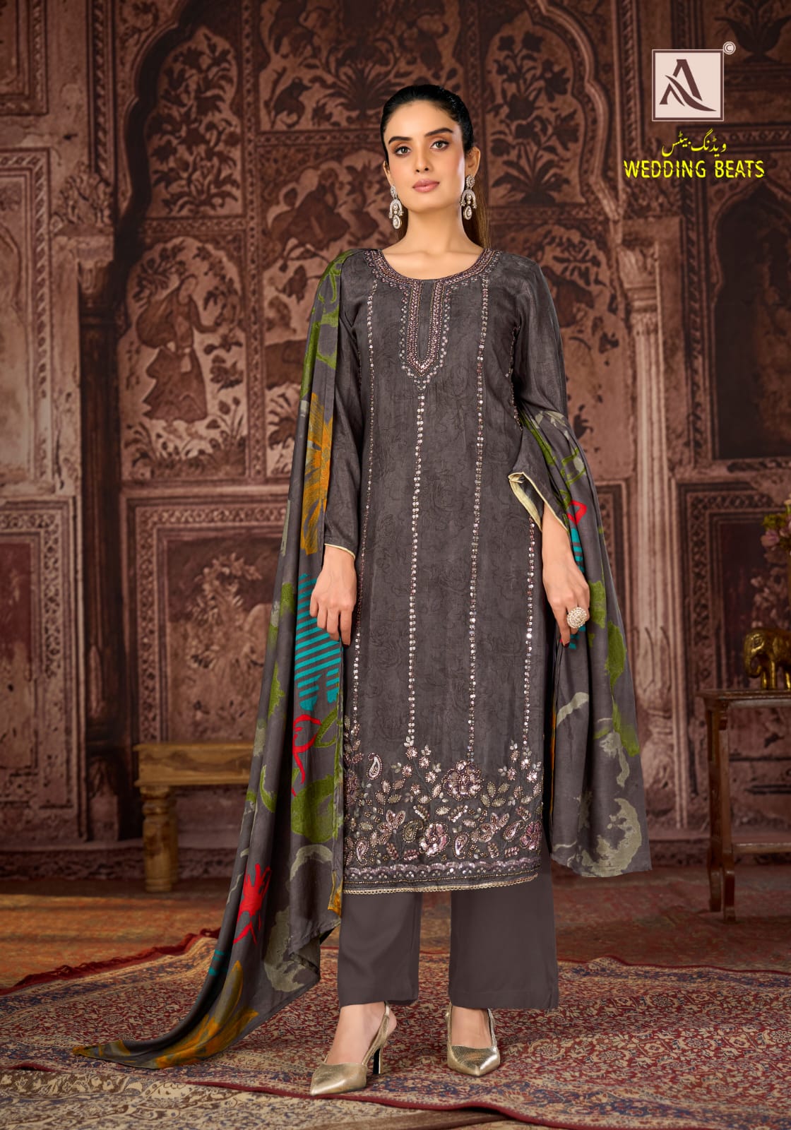 Wedding Beats Alok Pure Maslin Karachi Salwar Suits Wholesale Price
