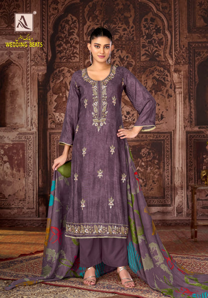 Wedding Beats Alok Pure Maslin Karachi Salwar Suits Wholesale Price
