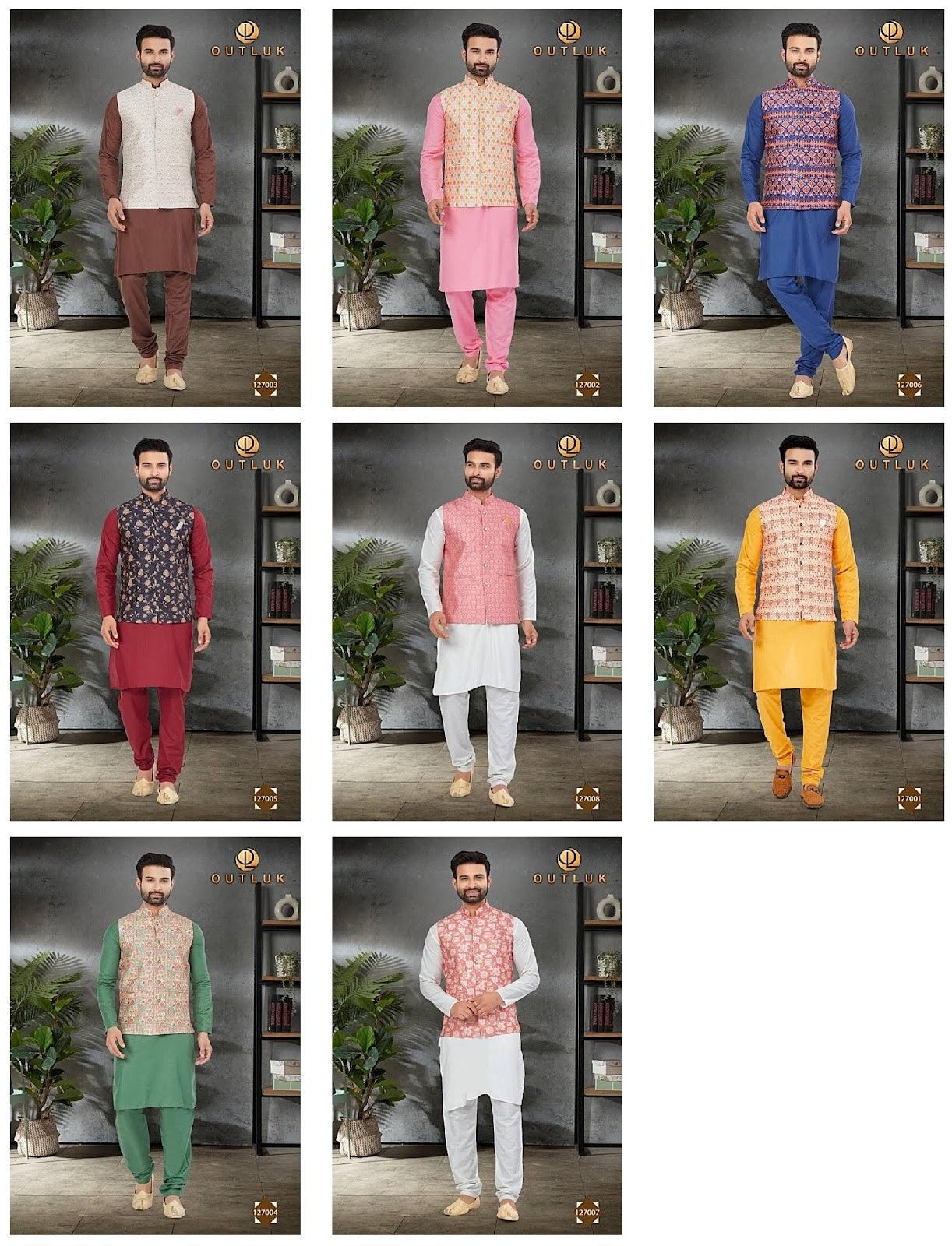 Wedding Collection Vol 127 Outluk Cotton Mens Kurta Pajama Supplier