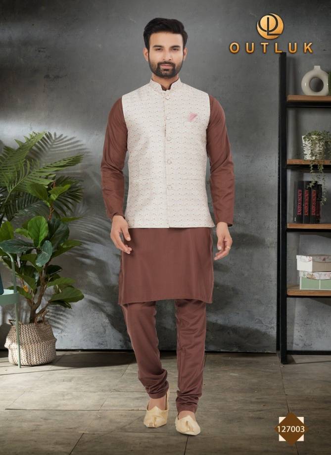 Wedding Collection Vol 127 Outluk Cotton Mens Kurta Pajama Supplier