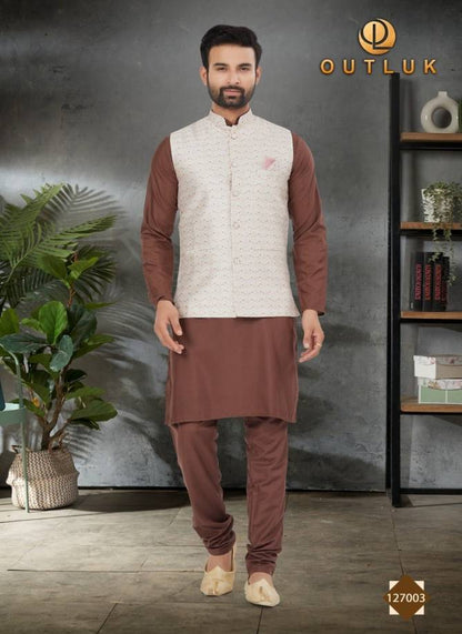 Wedding Collection Vol 127 Outluk Cotton Mens Kurta Pajama Supplier