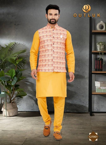 Wedding Collection Vol 127 Outluk Cotton Mens Kurta Pajama Supplier