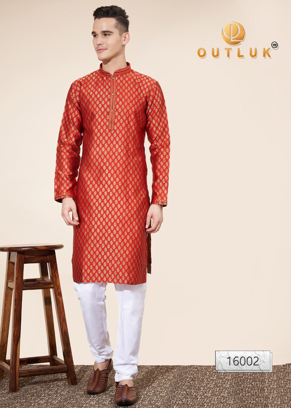 Wedding Collection Vol 16 Outluk Jacquard Mens Kurta Pajama Wholesaler Gujarat