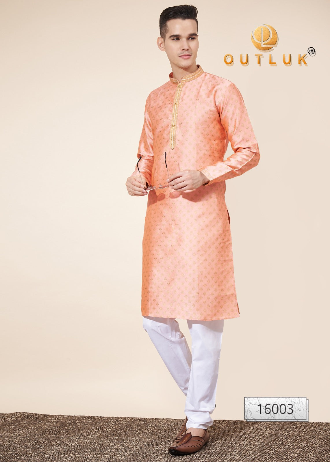 Wedding Collection Vol 16 Outluk Jacquard Mens Kurta Pajama Wholesaler Gujarat