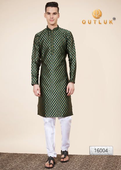 Wedding Collection Vol 16 Outluk Jacquard Mens Kurta Pajama Wholesaler Gujarat