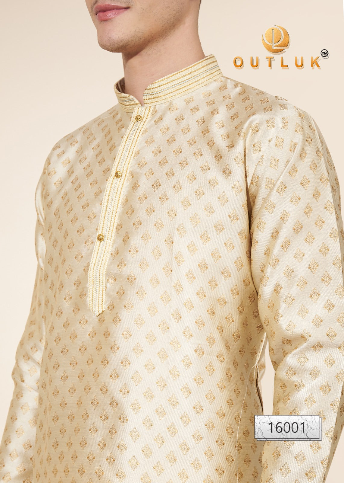 Wedding Collection Vol 16 Outluk Jacquard Mens Kurta Pajama Wholesaler Gujarat