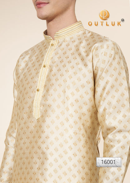 Wedding Collection Vol 16 Outluk Jacquard Mens Kurta Pajama Wholesaler Gujarat