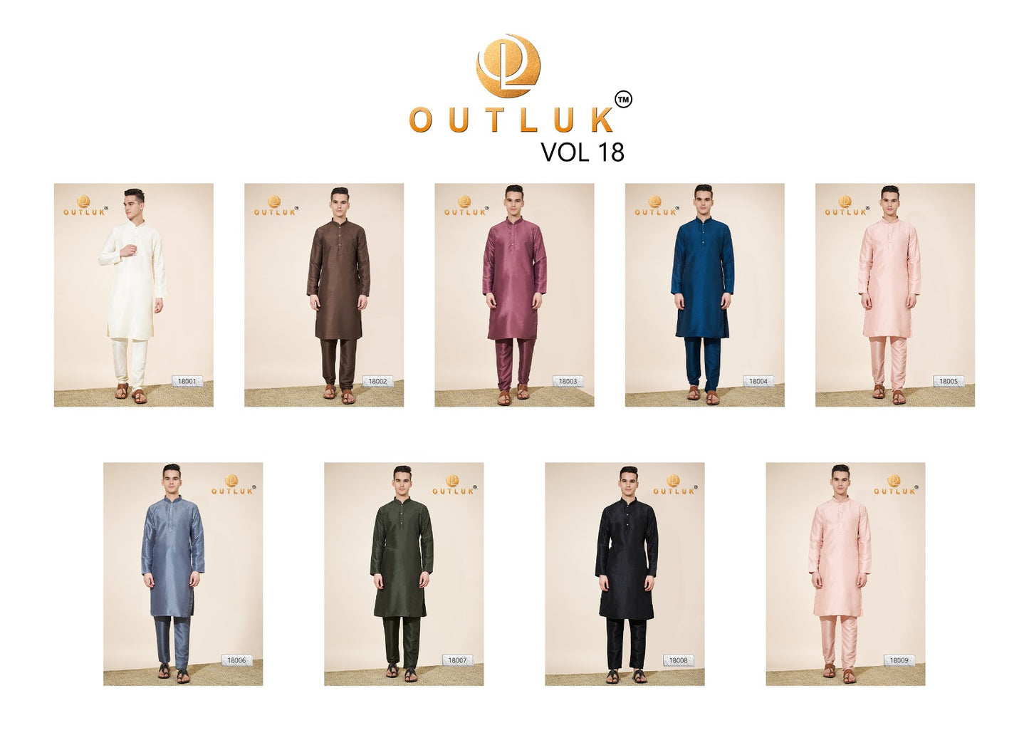 Wedding Collection Vol 18 Outluk Silk Mens Kurta Pajama Supplier Gujarat