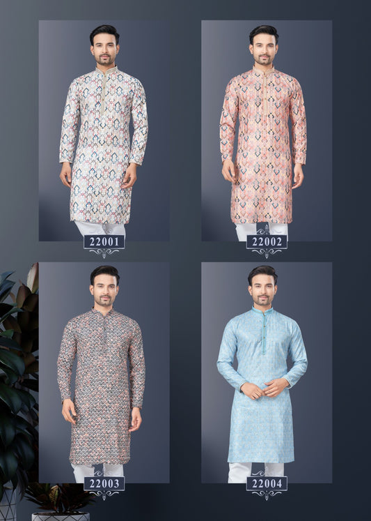 Wedding Collection Vol 22 Outluk Silk Mens Kurta Pajama Exporter India