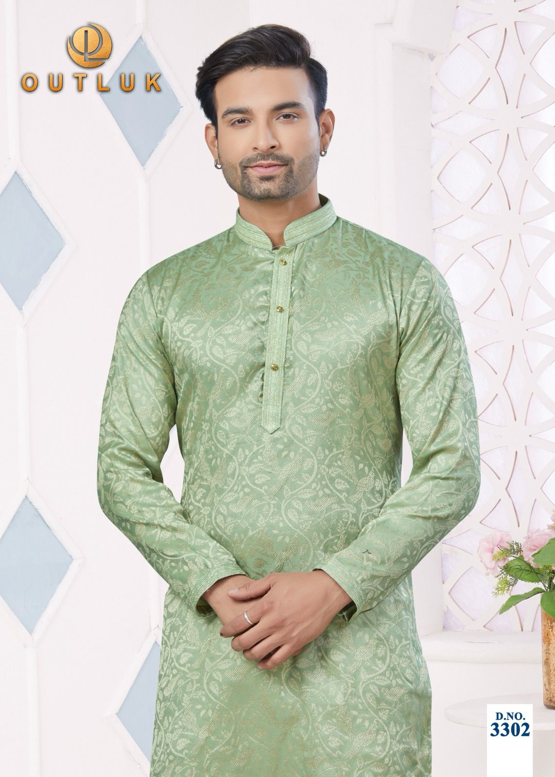 Wedding Collection Vol 33 Outluk Jacquard Mens Kurta Pajama Wholesale