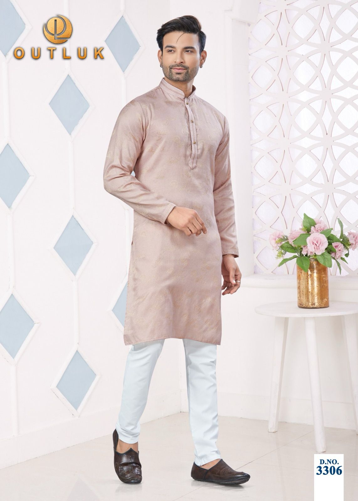 Wedding Collection Vol 33 Outluk Jacquard Mens Kurta Pajama Wholesale