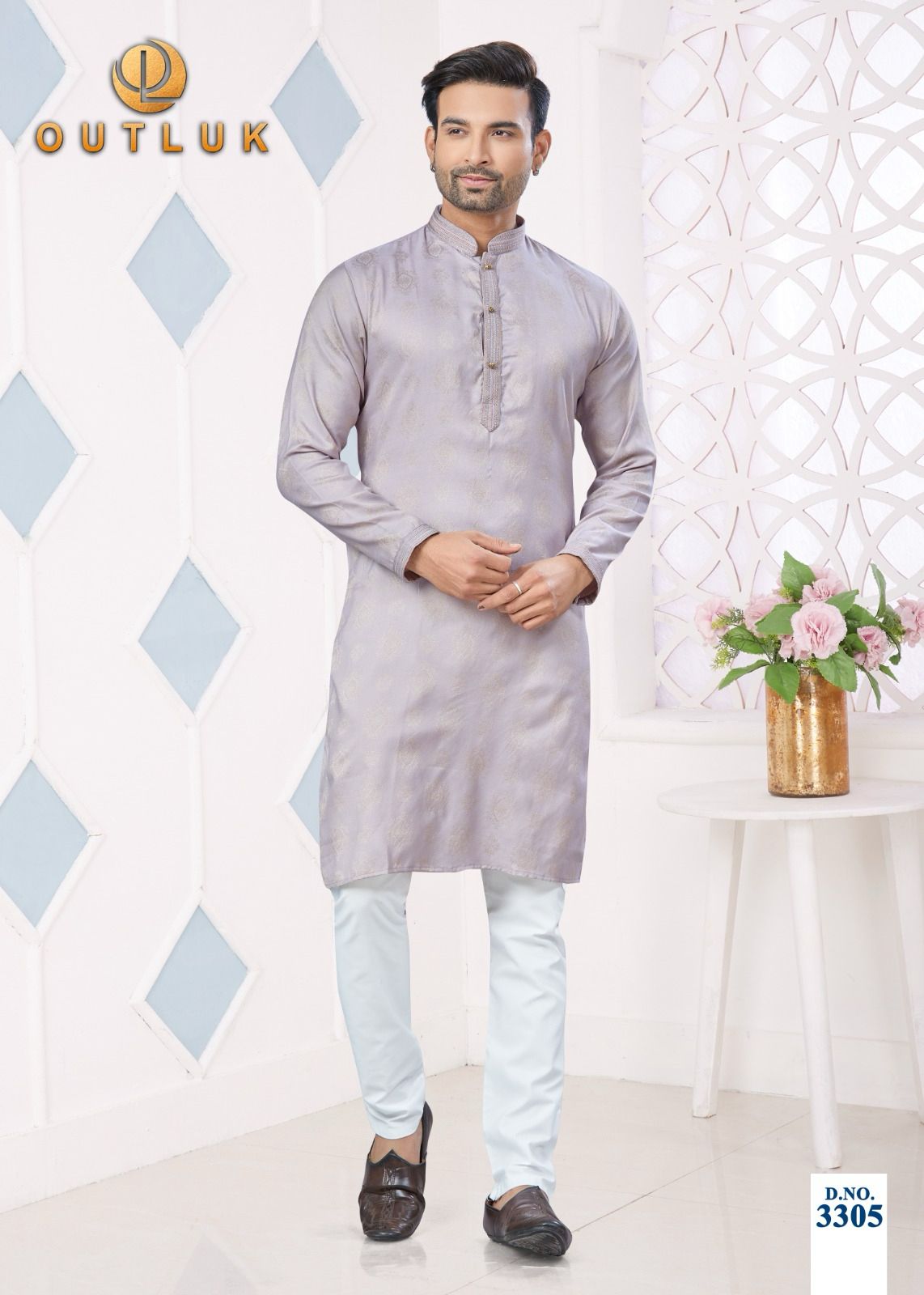Wedding Collection Vol 33 Outluk Jacquard Mens Kurta Pajama Wholesale