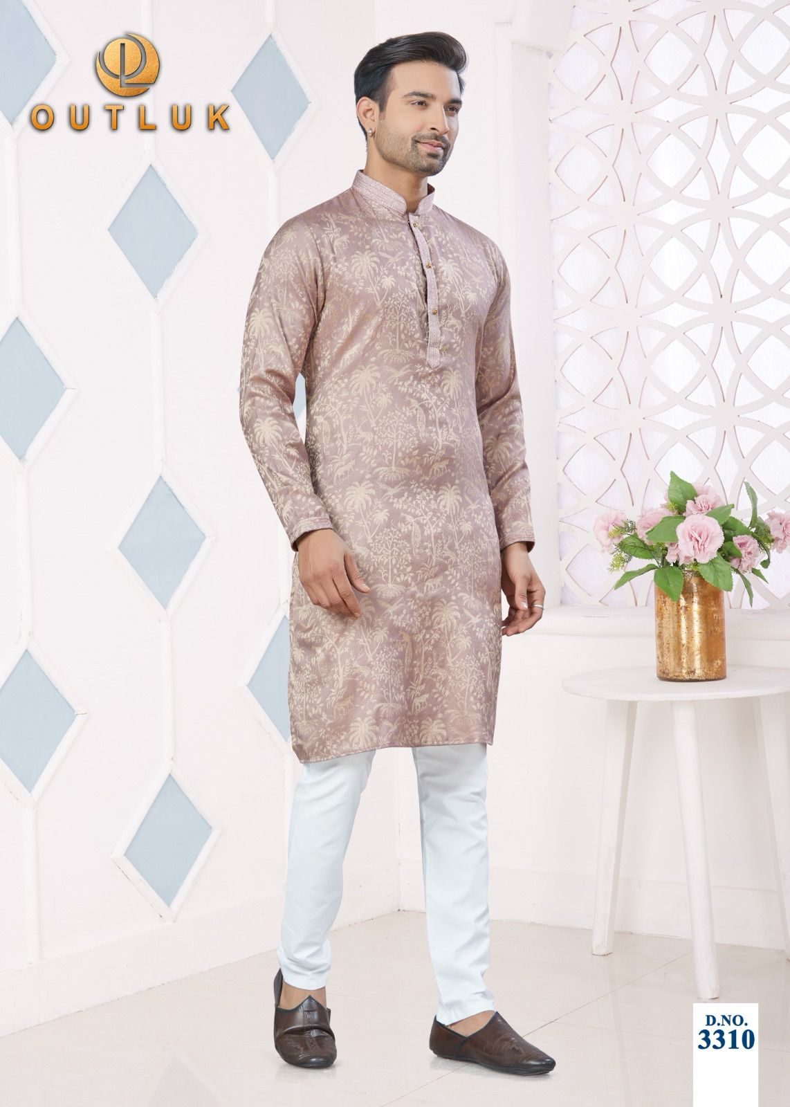 Wedding Collection Vol 33 Outluk Jacquard Mens Kurta Pajama Wholesale
