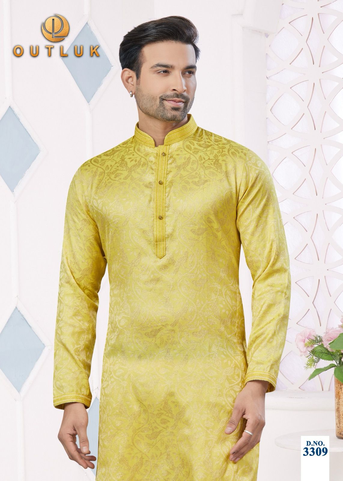 Wedding Collection Vol 33 Outluk Jacquard Mens Kurta Pajama Wholesale