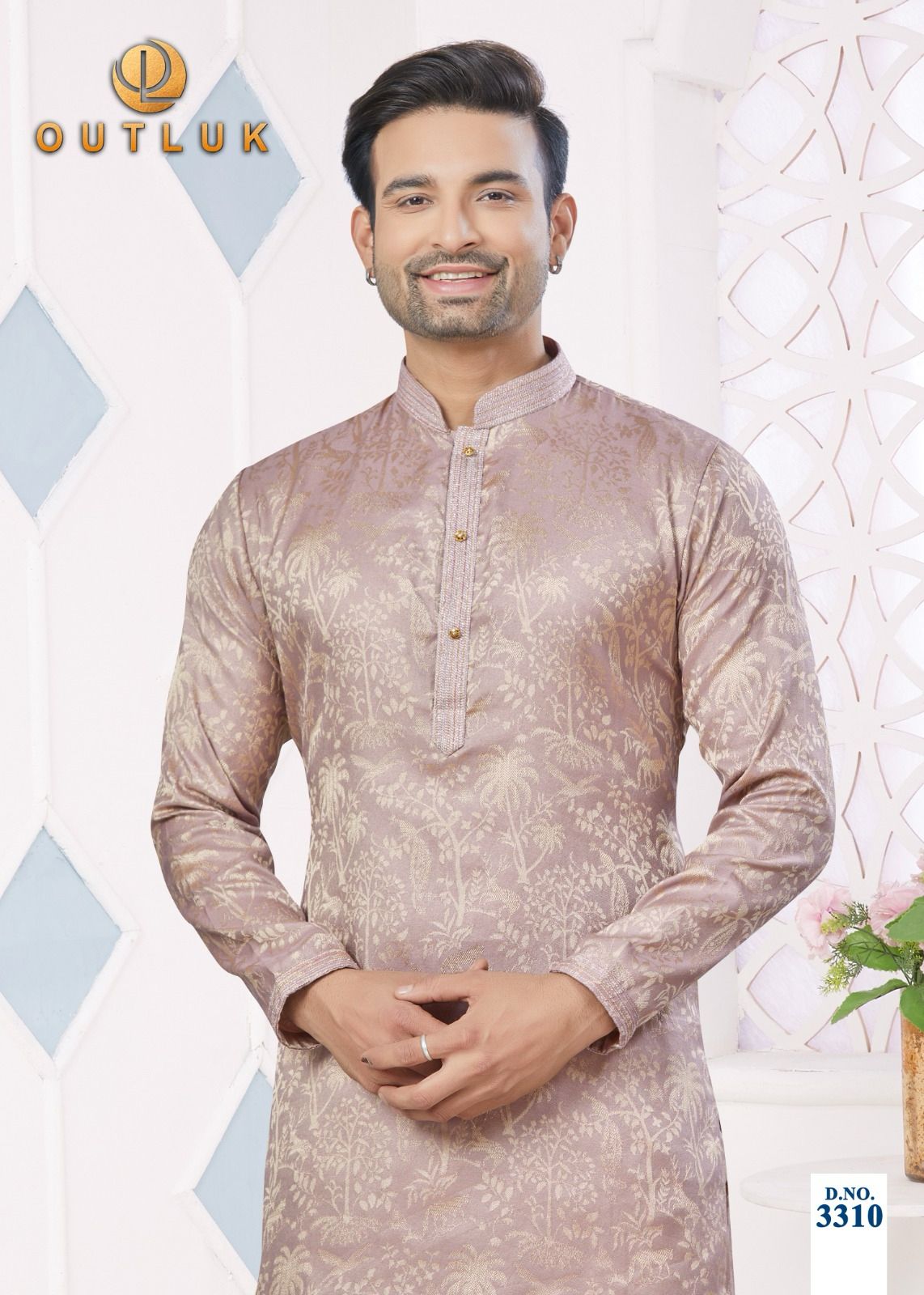 Wedding Collection Vol 33 Outluk Jacquard Mens Kurta Pajama Wholesale