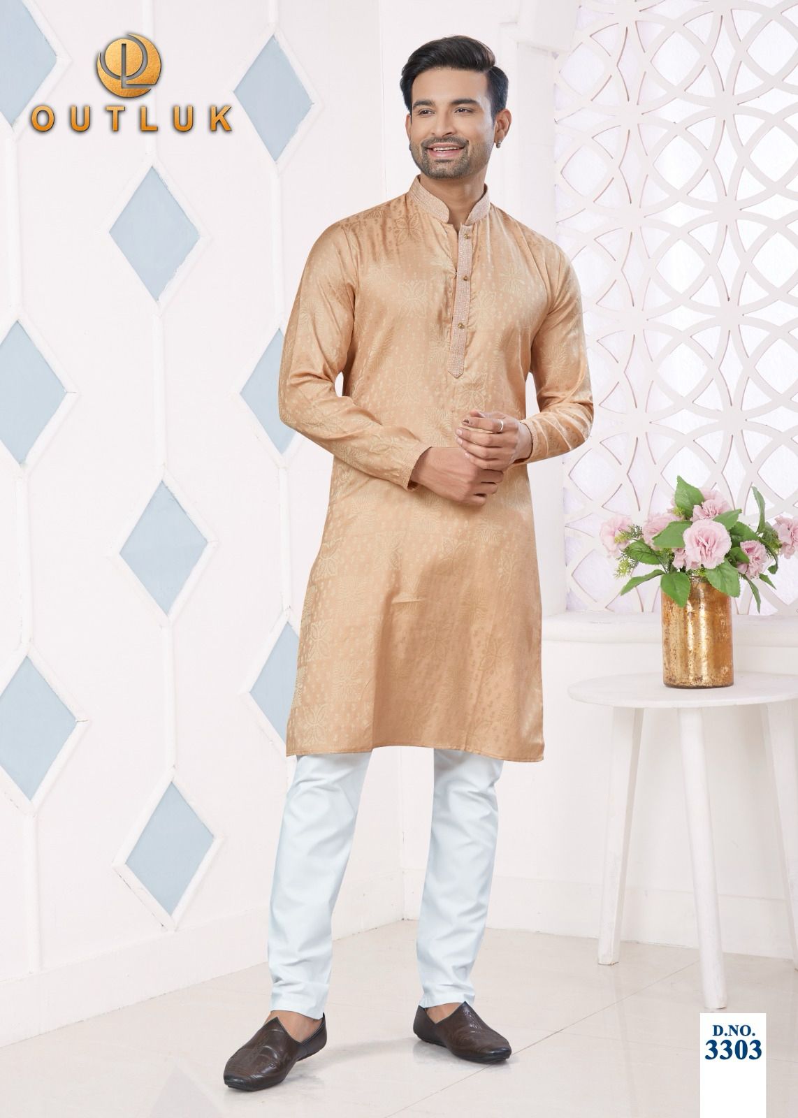 Wedding Collection Vol 33 Outluk Jacquard Mens Kurta Pajama Wholesale
