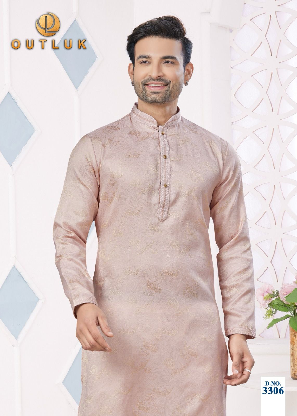 Wedding Collection Vol 33 Outluk Jacquard Mens Kurta Pajama Wholesale