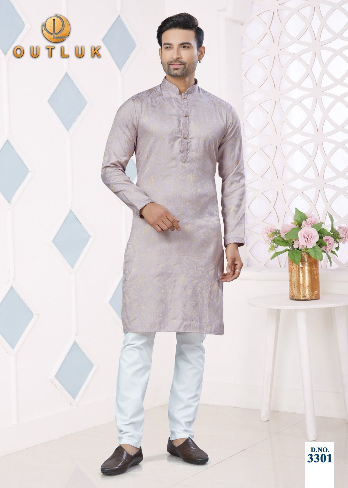 Wedding Collection Vol 33 Outluk Jacquard Mens Kurta Pajama Wholesale
