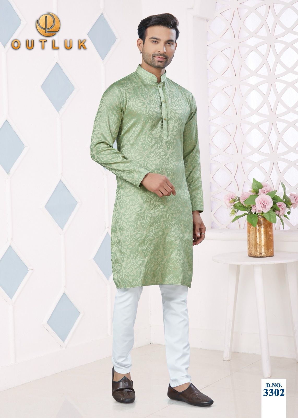 Wedding Collection Vol 33 Outluk Jacquard Mens Kurta Pajama Wholesale