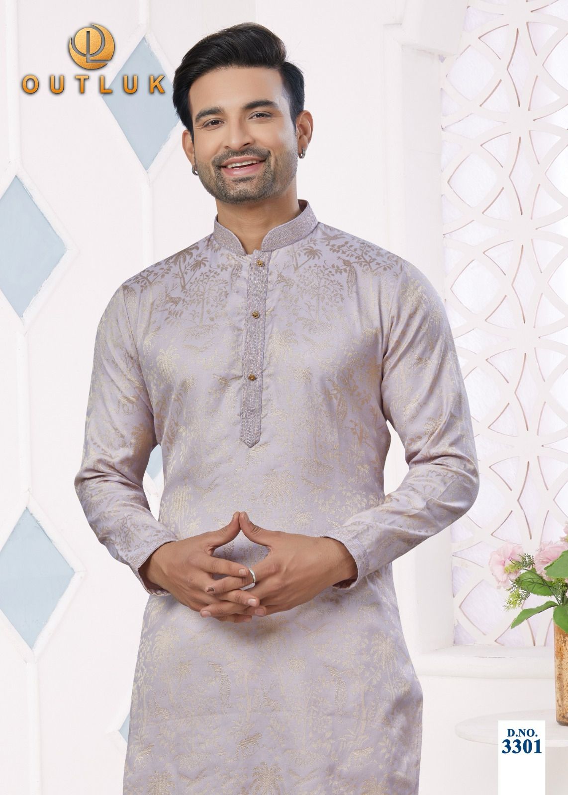 Wedding Collection Vol 33 Outluk Jacquard Mens Kurta Pajama Wholesale