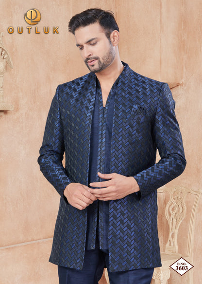 Wedding Collection Vol 36 With Jacket Outluk Pure Silk Mens Kurta Pajama Exporter
