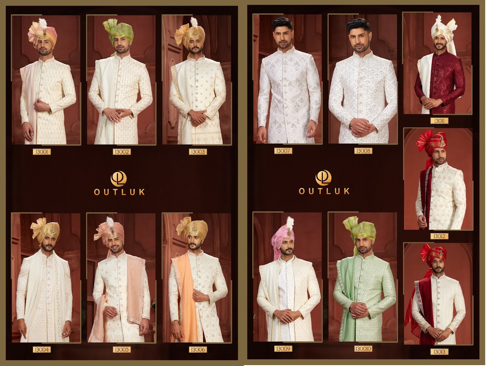 Wedding Vol 13 Outluk Silk Mens Sherwani