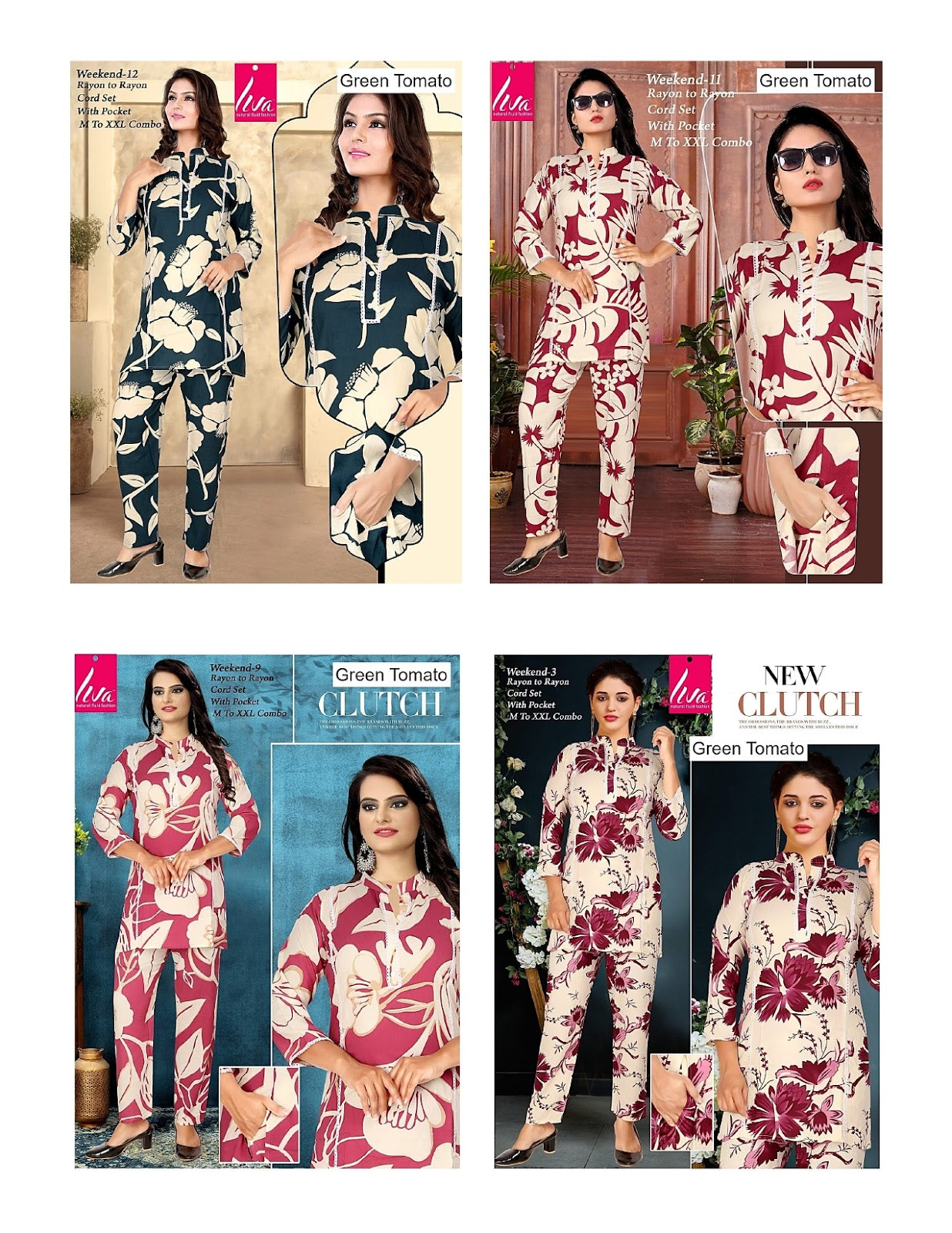 Weekend Green Tomato Liva Rayon Co Ord Set Supplier