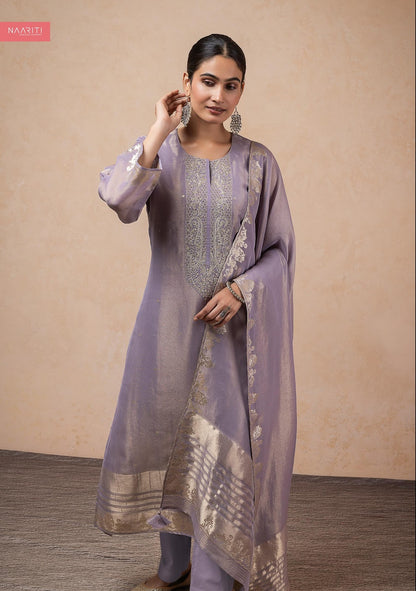 Weera Naariti Tissue Silk Salwar Suits Wholesaler Gujarat
