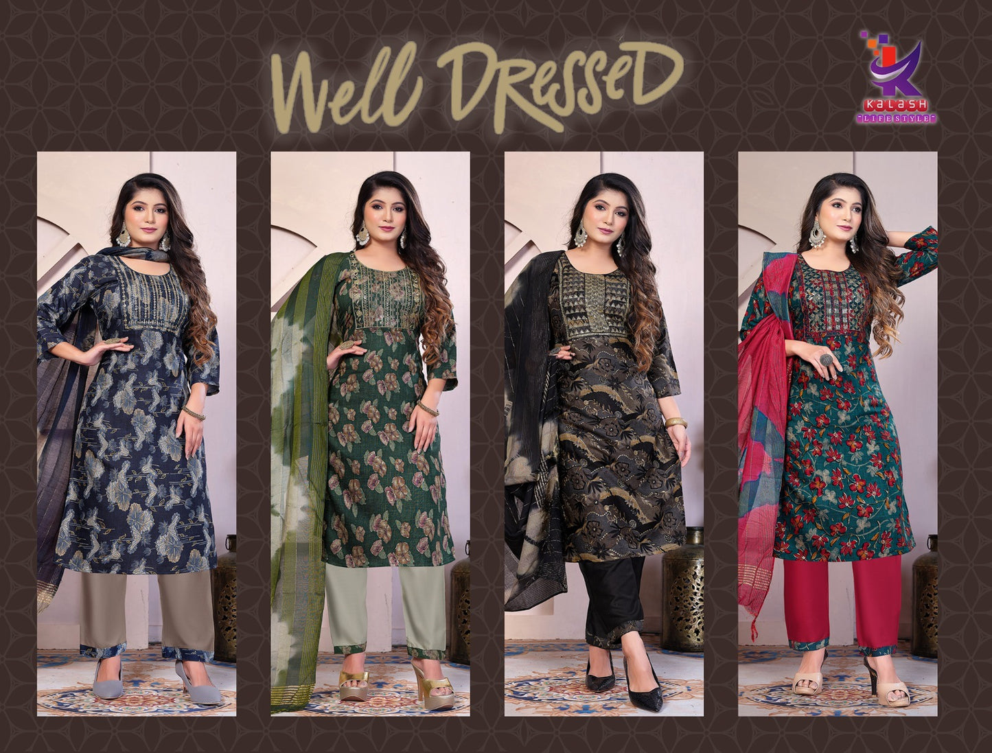 Well Dressed Mlm Kalash Lifestyle Capsule Readymade Pant Style Suits