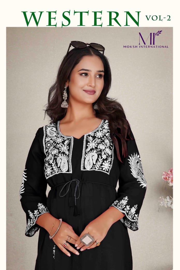 Western Vol 2 Moksh Georgette Kurtis Exporter India