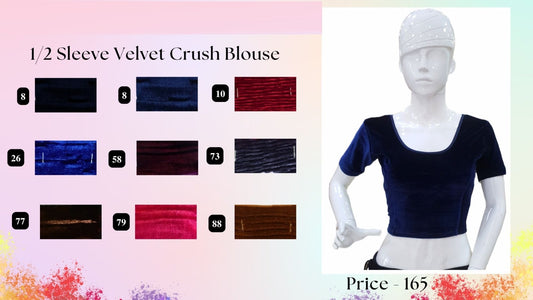 Half Sleeve Velvet Crush Jisha Blouse Wholesale Price