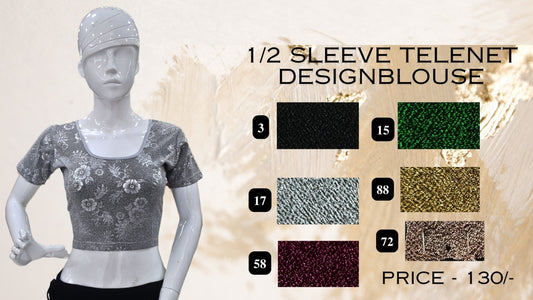 Half Sleeve Telenet Design Jisha Blouse Wholesale