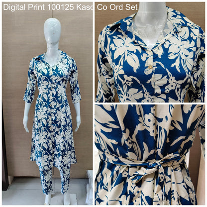 Digital Print 100125 Kaso Rayon Co Ord Set Wholesale Price