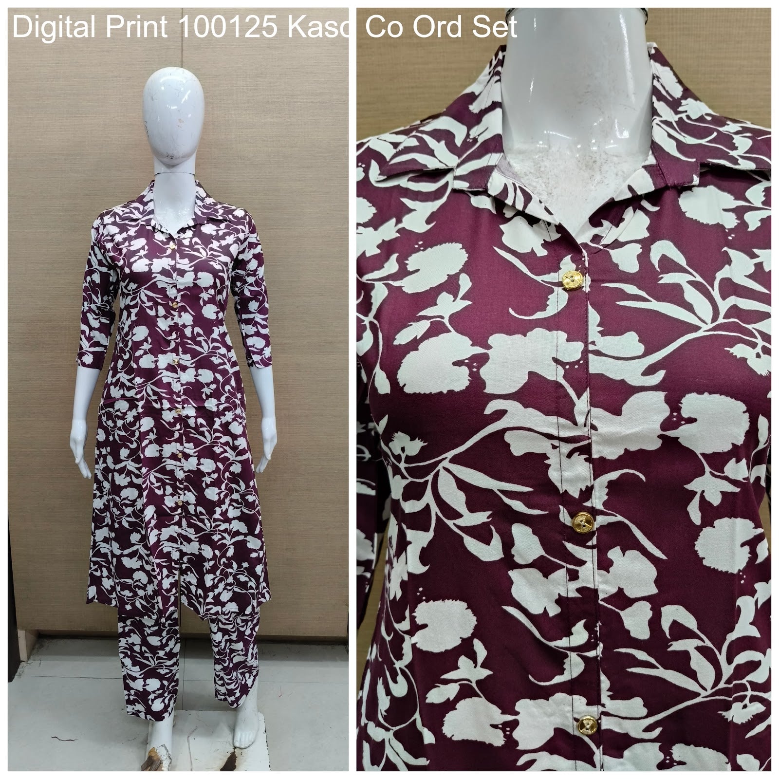 Digital Print 100125 Kaso Rayon Co Ord Set Wholesale Price