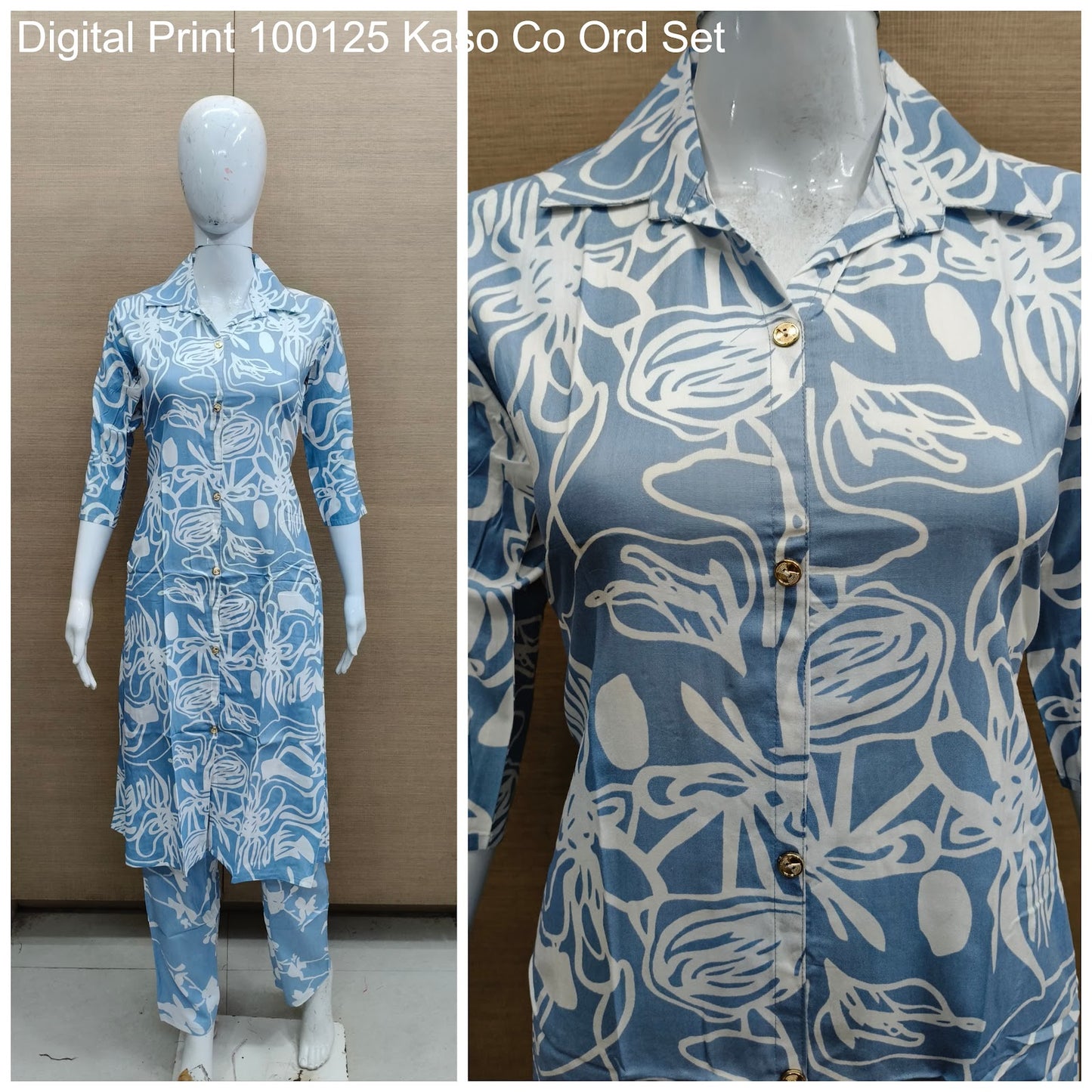 Digital Print 100125 Kaso Rayon Co Ord Set Wholesale Price