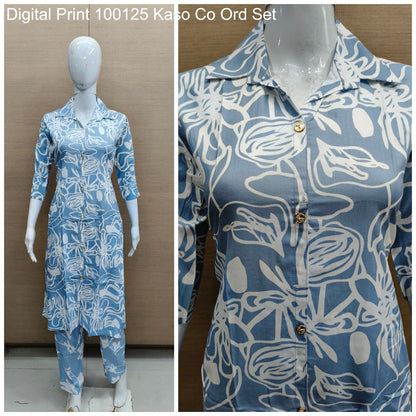 Digital Print 100125 Kaso Rayon Co Ord Set Wholesale Price
