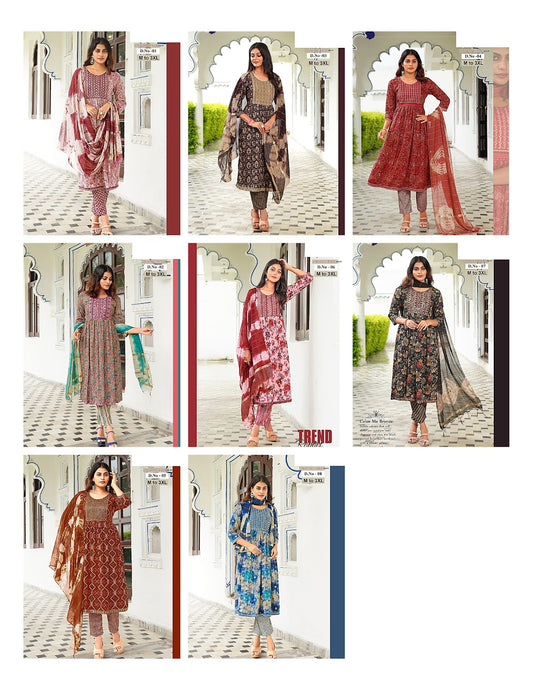 Nayan Tara Vol 1 Jnx Rayon Foil Readymade Pant Style Suits Wholesale Price
