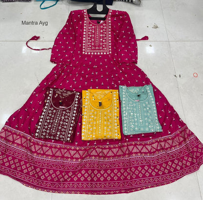 Mantra Ayg Rayon Slub Anarkali Kurtis Wholesale