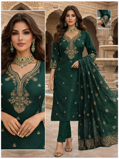 Combo 2801 Maira Roman Silk Readymade Pant Style Suits Supplier Ahmedabad