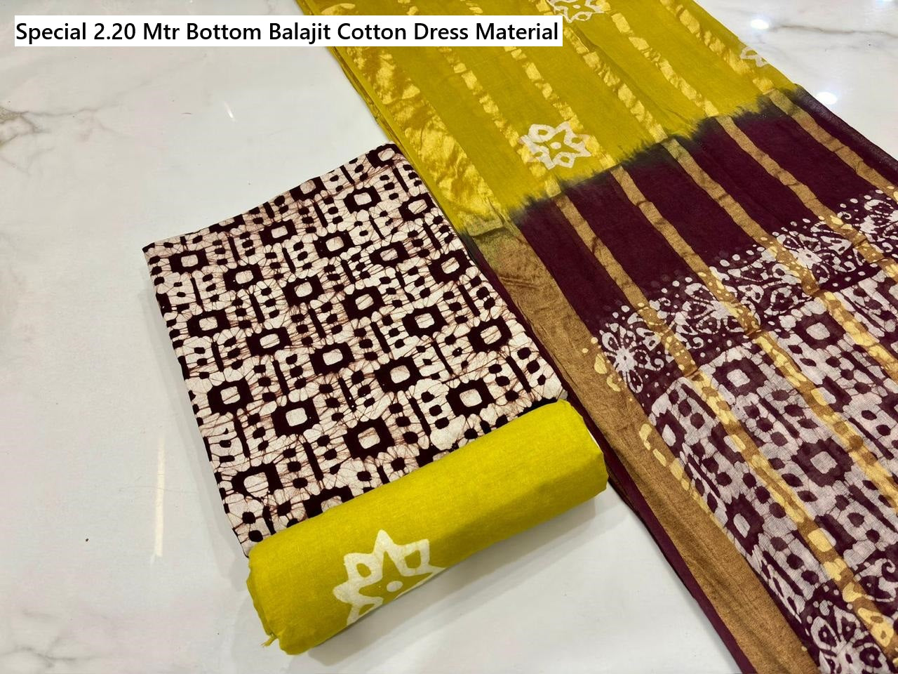 Special 2.20 Mtr Bottom Balajit Cotton Dress Material Supplier